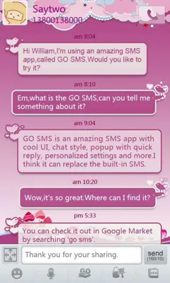 GO SMS Pro Bird Lover Theme android App screenshot 3